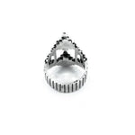 back of the Dahlia Ring in silver from the han cholo precious metal collection