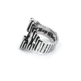 side view of the Dahlia Ring in silver from the han cholo precious metal collection