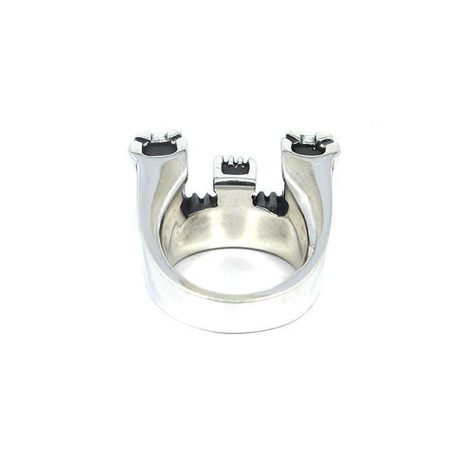 back of the Dark Castle Ring in silver from the han cholo fantasy collection