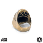 back of the darth vader ring in gold from the han cholo star wars collection
