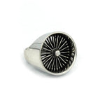 right side of the Dayton ring in silver from the han cholo cruising collection