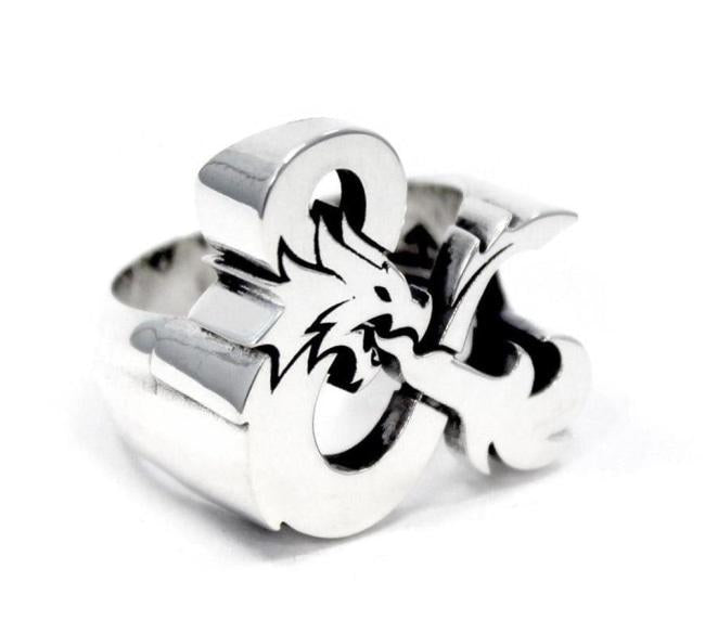 D&D ring,dungeons and dragons,dragon ring,ampersand ring,D&D accessory,D&D jewelry