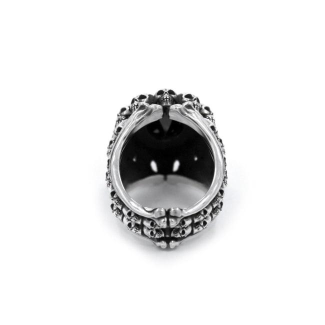 back of the Dead Ringer Ring in silver from the han cholo skulls collection