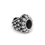 left angle of the Dead Ringer Ring in silver from the han cholo skulls collection