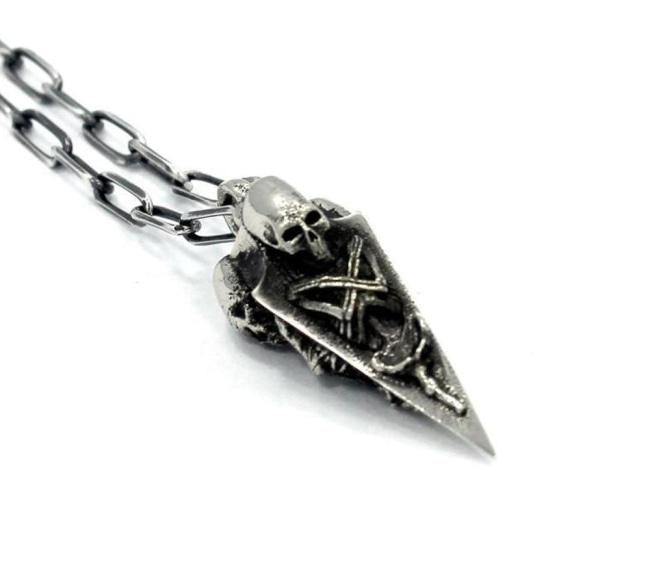 Death Spike Pendant Sterling .925 / 24 Pm Necklaces