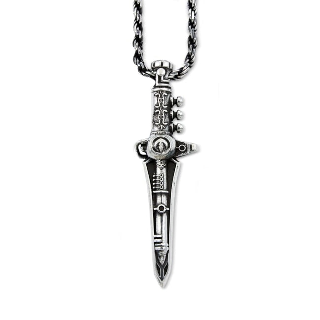 green ranger Dragon Dagger Pendant angled on a white background
