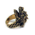 inner detail of the Dragon Ring in gold from the han cholo fantasy collection