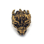 top angle of the Dragon Ring in gold from the han cholo fantasy collection