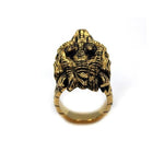 back angle of the Dragon Ring in gold from the han cholo fantasy collection