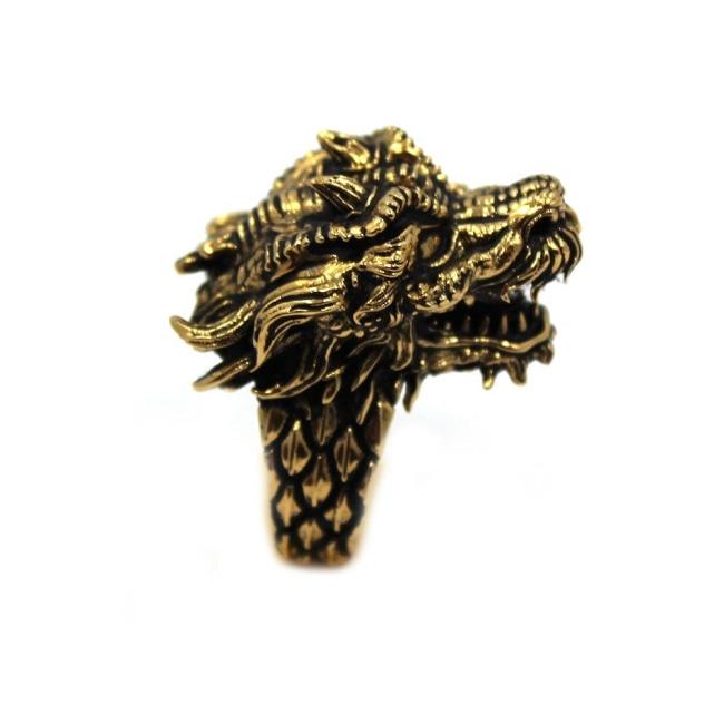 left side of the Dragon Ring in gold from the han cholo fantasy collection