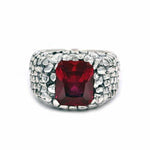 front of the Emperor Nugget Ring in silver from the han cholo fantasy collection