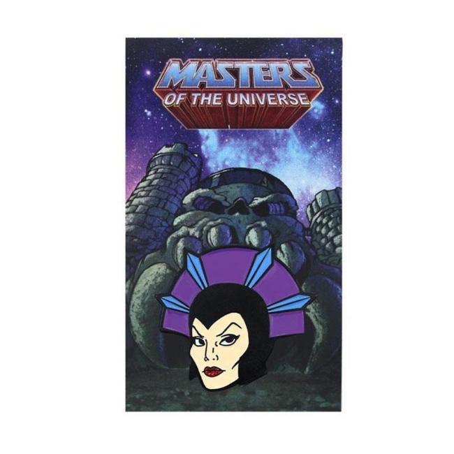 front of the Evil-Lyn Enamel Pin from the masters of the universe jewelry collection