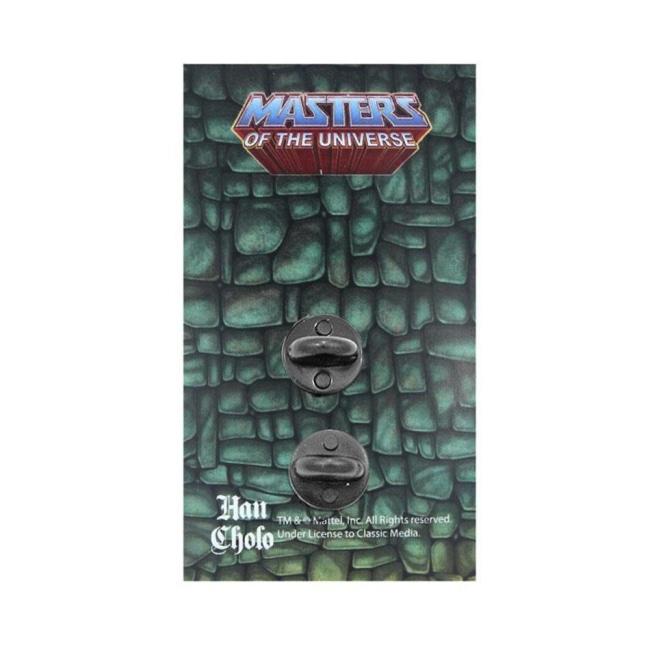 back of the Evil-Lyn Enamel Pin from the masters of the universe jewelry collection