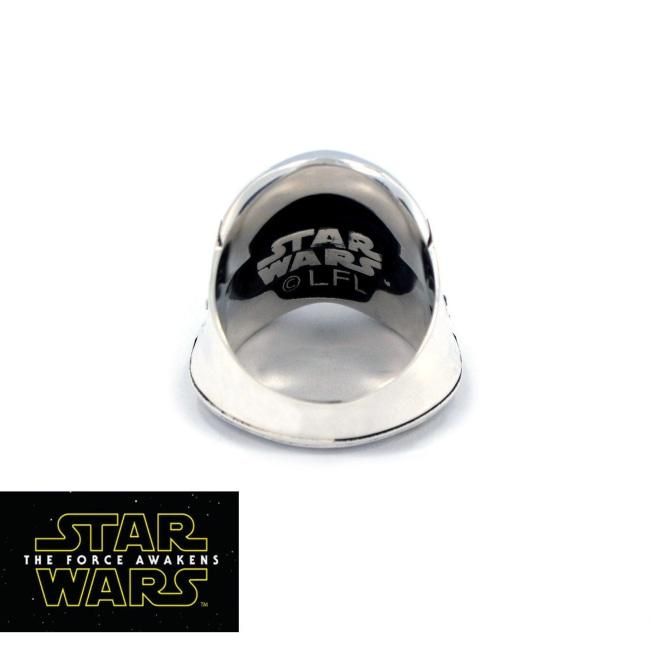 back of the first order Stormtrooper Ring from the han cholo star wars collection