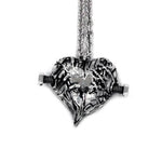 front of the Frankenheart pendant in sterling silver from the universal monsters jewelry collection