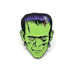 front of the Frankenstein Enamel Pin from the universal monsters jewelry collection