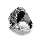 3/4 angle of the Frankenstein Ring from the universal monsters jewelry collection