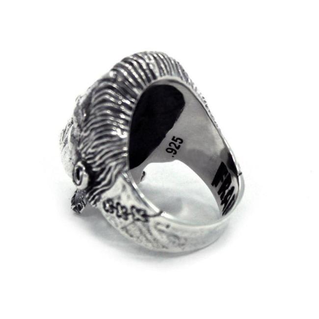 3/4 angle of the Frankenstein Ring from the universal monsters jewelry collection