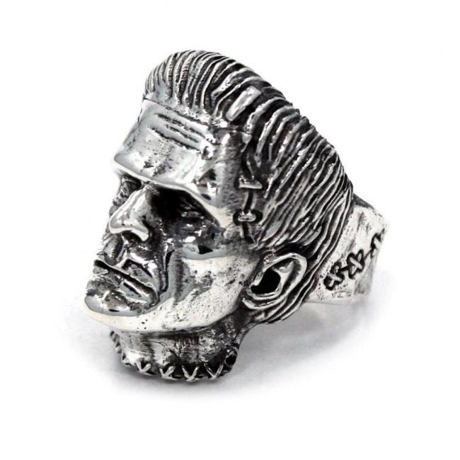 left side angle of the Frankenstein Ring from the universal monsters jewelry collection