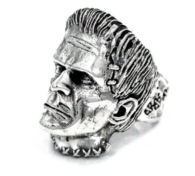 left side angle of the Frankenstein Ring from the universal monsters jewelry collection