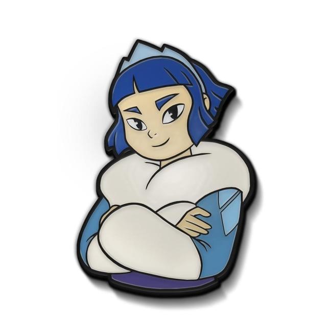 front of the frosta enamel pin from she-ra and the princesses of power
