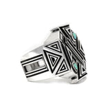 right side of the Future Primitive Ring in silver from the han cholo alien collection