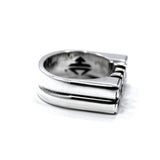 the right side view of the game over ring by han cholo on a white background showing the HC stamp