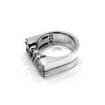 arial view of the game over ring by han cholo on a white background showing the .925 stamp