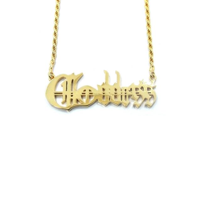 Goddess Name Plate Pendant Vermeil Pm Necklaces