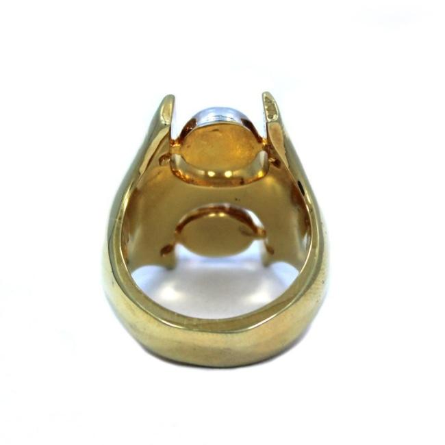 back of the H Ring in silver and gold from the han cholo alien collection