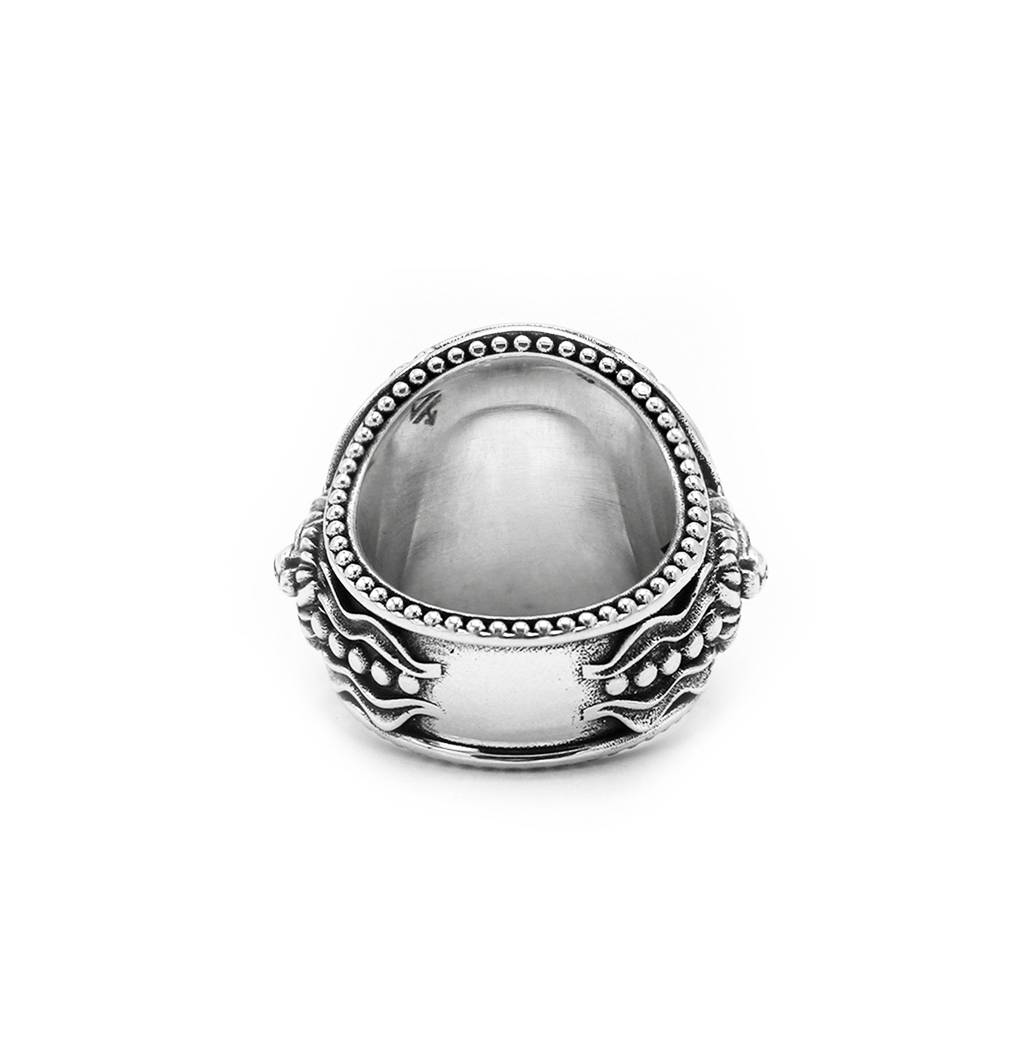 .925 Sterling Silver mens class ring, unique silver mens ring