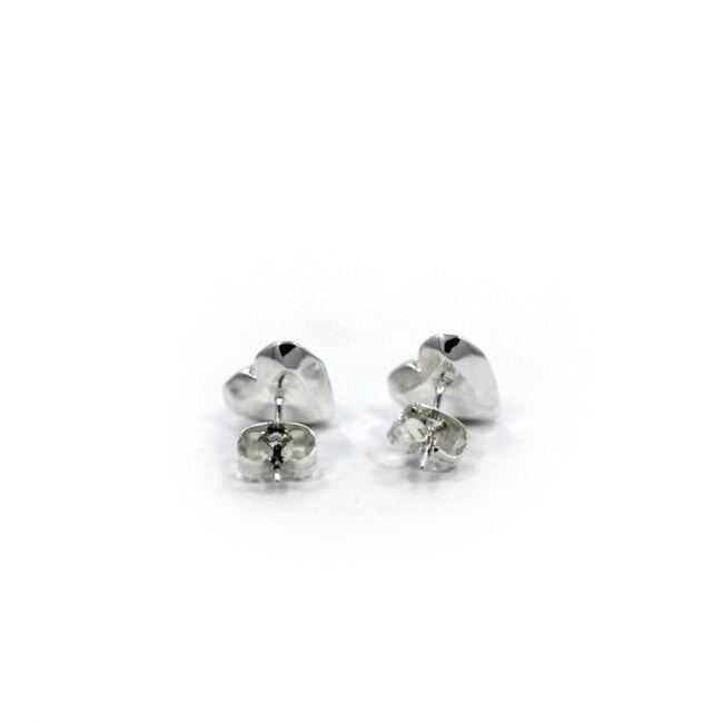 back of the Heart Stud Earrings in silver from the han cholo shadow series collection