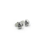 left side of the Heart Stud Earrings in silver from the han cholo shadow series collection