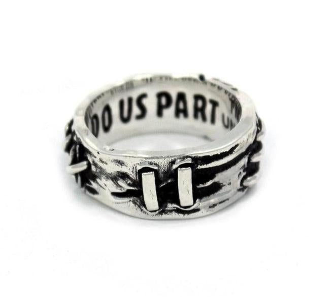right side view of the Her till death do us part ring from the universal monsters collection