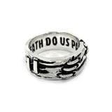 left side view of the Her till death do us part ring from the universal monsters collection