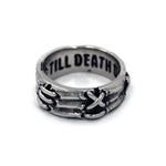 front view of the Her till death do us part ring from the universal monsters collection