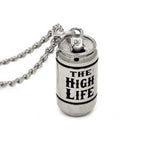 high life beer pendant, beer necklace, sterling silver pendant