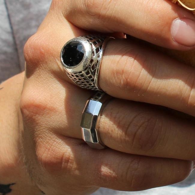 His Faceted Band Pm Rings