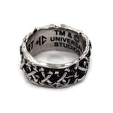 left side view of the His till death do us part ring from the universal monsters collection