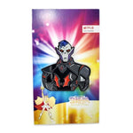 front view of the Hordak Enamel pin on an officially licensed she-ra pin card