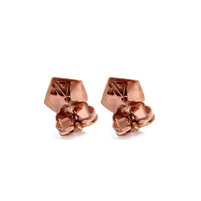 back view of the horde symbol earrings from she-ra and the princesses of power in rose gold