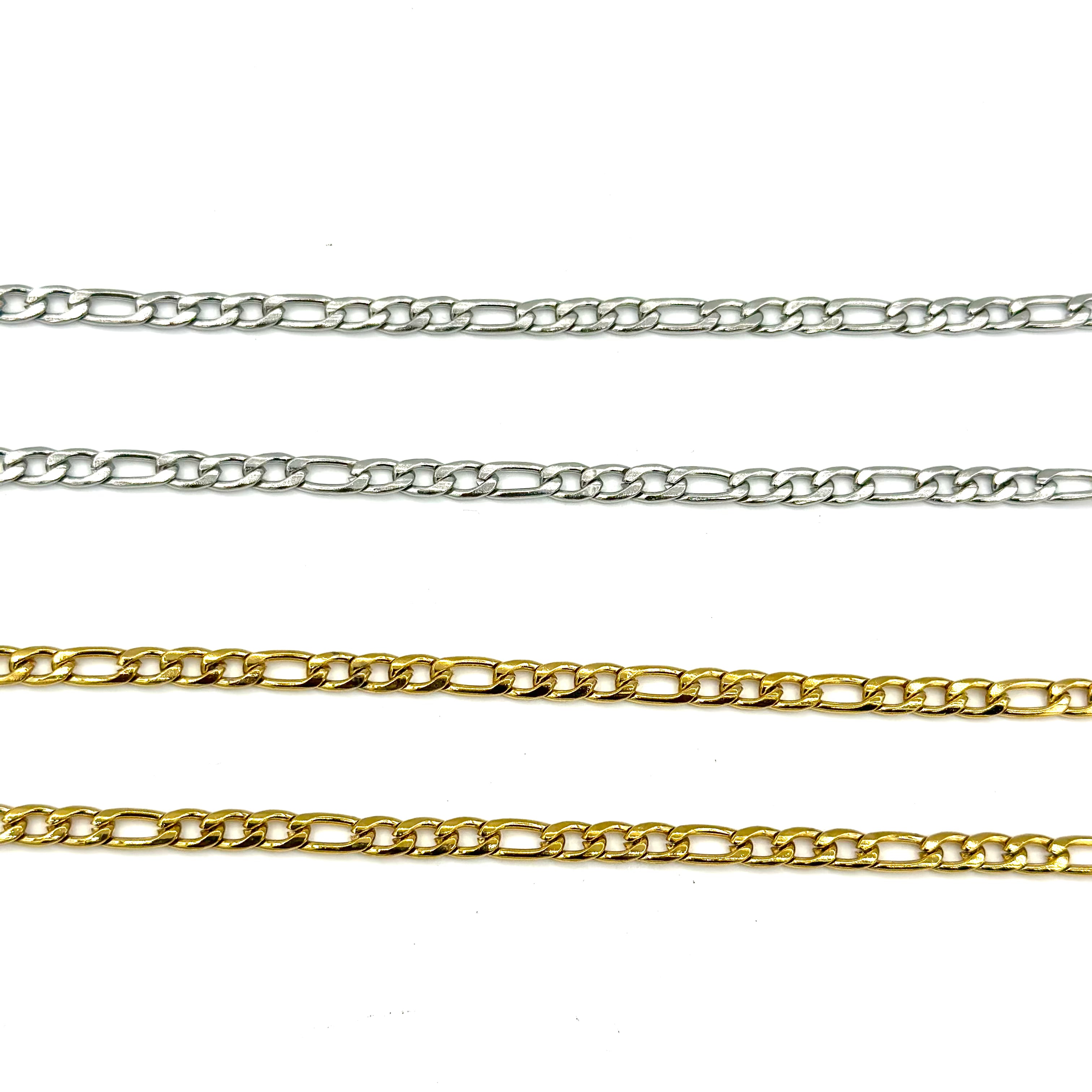 3mm Figaro Chain ss necklaces Shadow Series 