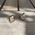 Crystal Spike Stud Earrings pm earrings Precious Metals 