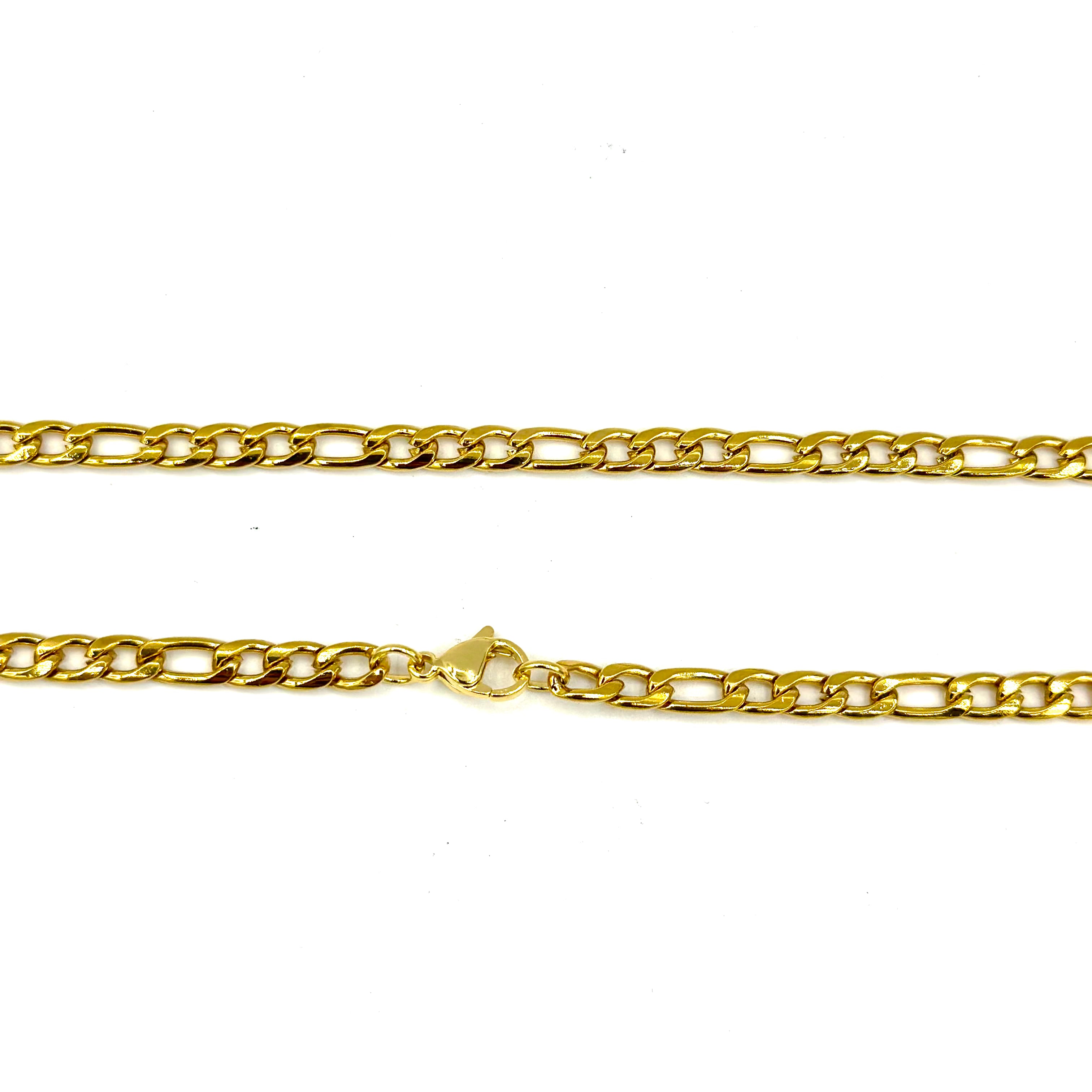 3mm Figaro Chain ss necklaces Shadow Series 