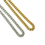 3mm Curb Cuban Link Chain ss necklaces Shadow Series 