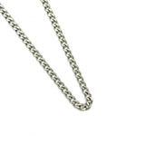 3mm Curb Cuban Link Chain ss necklaces Shadow Series Silver 24" 