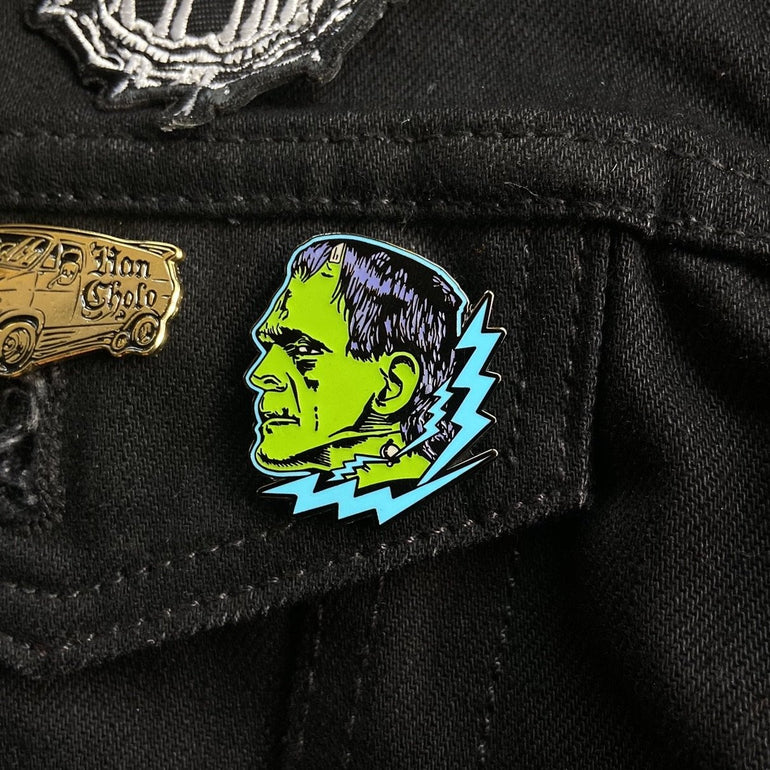 Frankenstein Enamel Pin glow in the dark from universal monsters