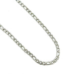 3mm Figaro Chain ss necklaces Shadow Series Silver 18" 