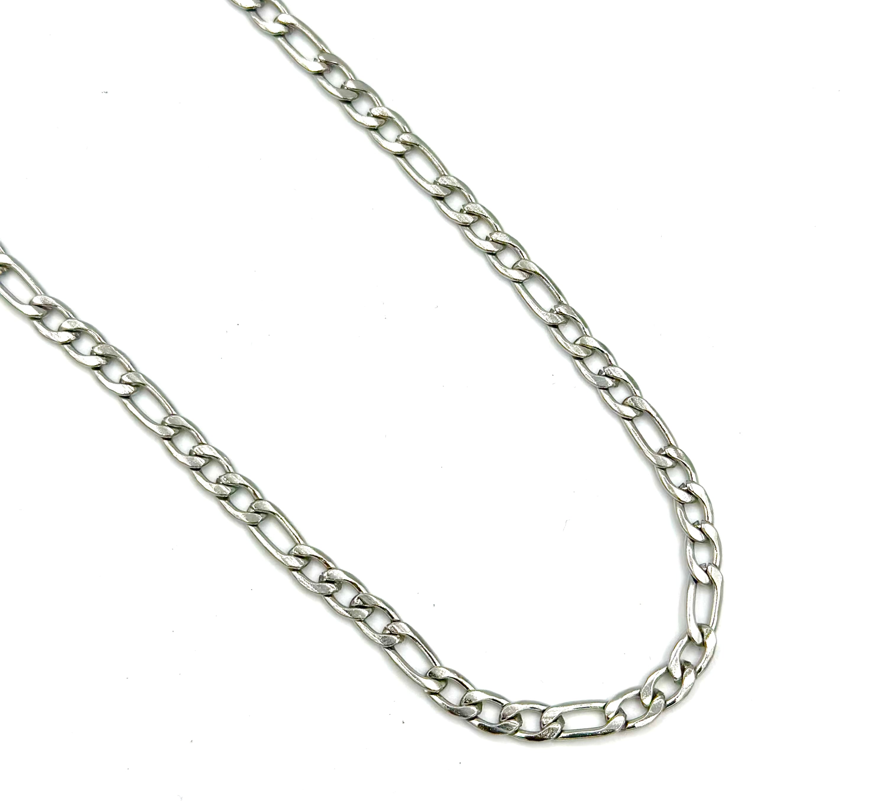 3mm Figaro Chain ss necklaces Shadow Series Silver 18" 