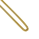 3mm Curb Cuban Link Chain ss necklaces Shadow Series Gold 24" 